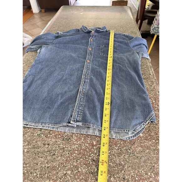 CPO Provisions Tactical Utility Denim L/S Button down Shirt Mens L Vintage Y2K - Picture 10 of 12